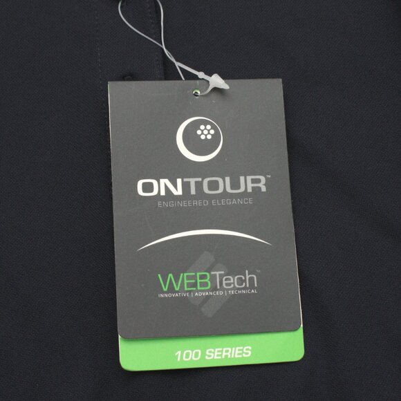 OnTour Womens Short Sleeve Collared Golf Shirt Medium Dark Navy Blue NWT - Picture 7 of 10